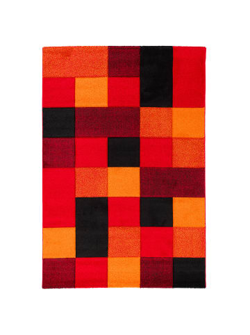 Pergamon Designer Teppich Brilliant Karo in Rot Orange