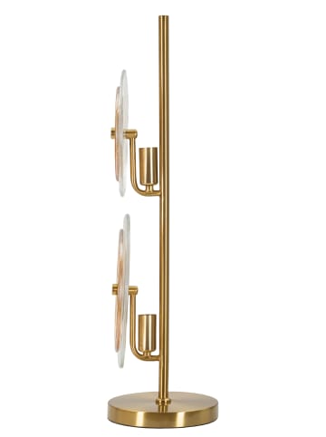 Mauro Ferretti Vergoldete Tischleuchte aus Metall und Glas, Ø 25 x 63 cm