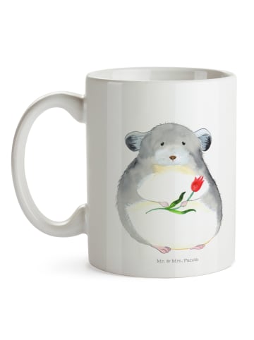 Mr. & Mrs. Panda Kaffeetasse Chinchilla Blume ohne Spruch in Weiß