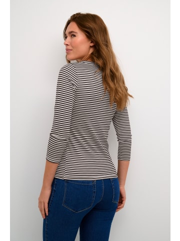 Kaffe Langarm-Shirt KAmille in Black/White Stripe