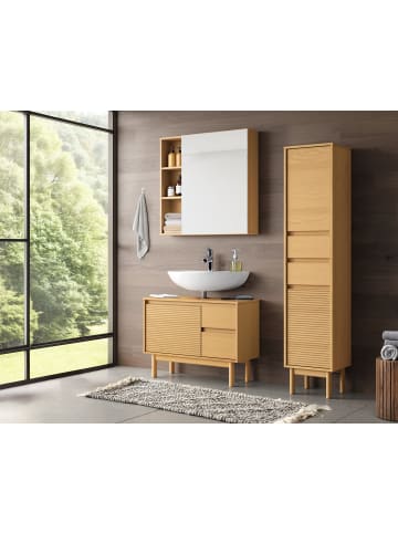 home24 Massiver Hochschrank CAVA in Pinie Natur