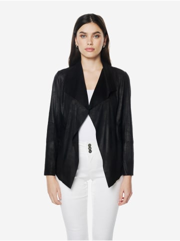 KOROSHI Offene jacke für damen im leder-look. in Schwarz