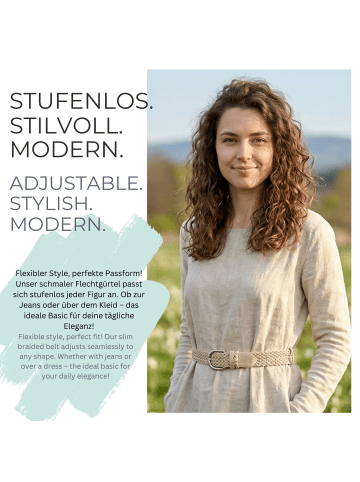 styleBREAKER Flechtgürtel in Hellblau