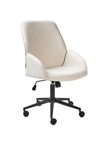 Beliani Bürostuhl CASTILE in Beige/Schwarz - (W) 64 x (H) 96 x (L) 64 cm