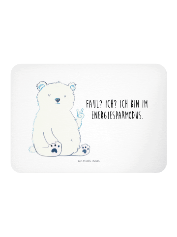 Mr. & Mrs. Panda magnet für kühlschrank Eisbär Faul mit Spruch in Weiß