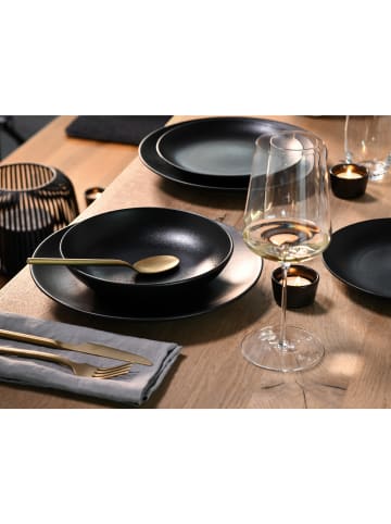 CreaTable Magic Black Coupe , Geschirrset, Teller Set 12 teilig in Schwarz