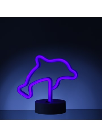 SATISFIRE LED Neonlicht Dekofigur Delphin H: 19cm in blau