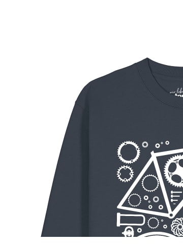 wat? Apparel Sweatshirt Fahrradteile in India Ink Grey
