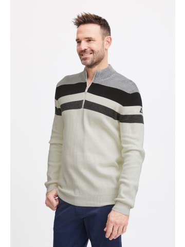 FQ1924 Strickjacke FQKyle stripe halfzip rib- knit in Weiß
