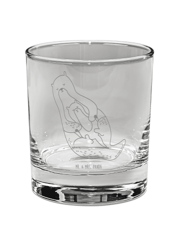 Mr. & Mrs. Panda Whiskey Glas Otter Kind ohne Spruch in Transparent