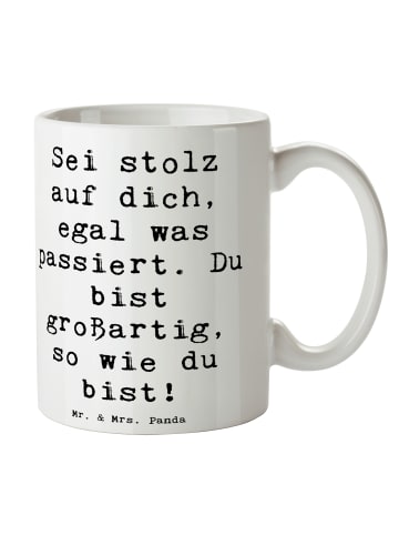 Mr. & Mrs. Panda Trinkbecher Spruch Mit Enttäuschungen umgehen S... in Weiß