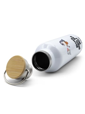 Mr. & Mrs. Panda Trinkflasche Pinguin Bester Uropa der Welt mit ... in Weiß