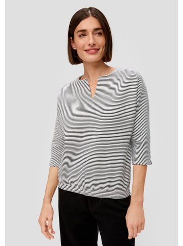 s.Oliver Sweatshirt 3/4 Arm in Creme-schwarz