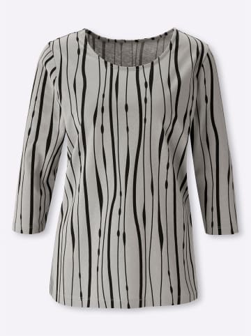 Sieh an! 3/4-Arm-Shirt in steingrau-graphit-bedruckt