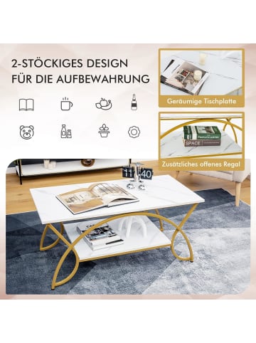 COSTWAY Couchtisch 100cm in Weiß