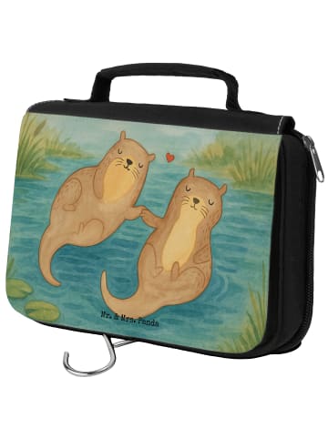 Mr. & Mrs. Panda badtasche Otter Hände halten Design ohne Spruch in Weiß