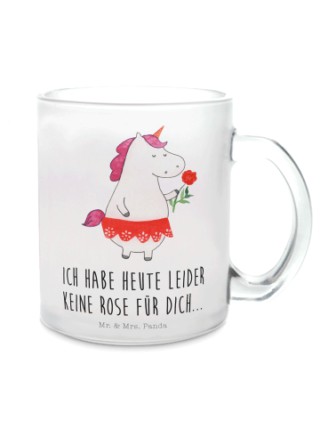 Mr. & Mrs. Panda Glas Einhorn Dame mit Spruch in Transparent