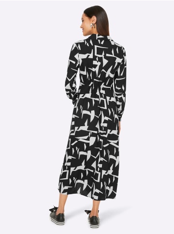 Heine Maxikleid in schwarz-champagner-gemustert