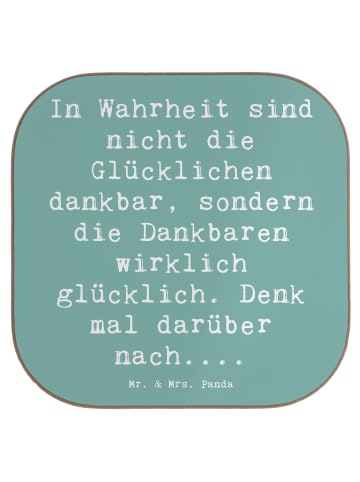Mr. & Mrs. Panda Getränkeuntersetzer Spruch Dankbarkeit für klei... in Meeresbrise
