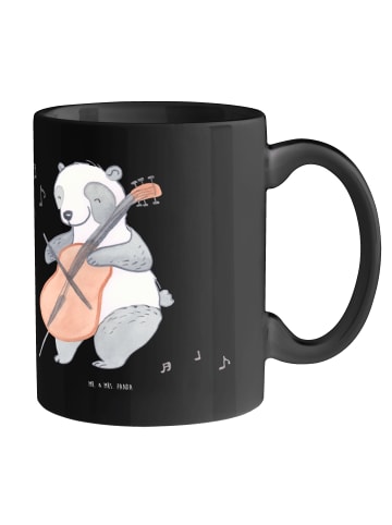 Mr. & Mrs. Panda Becher ViolonZeichenllo Gespräche mit Spruch in Schwarz