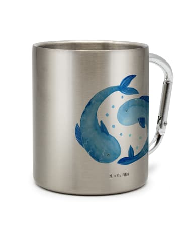 Mr. & Mrs. Panda Outdoor Tasse Sternzeichen Fische ohne Spruch in Silber