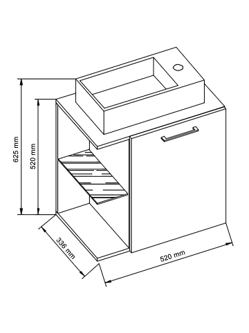 ebuy24 Badmöbelset HausaBL weiß weiß 52 x 34 cm