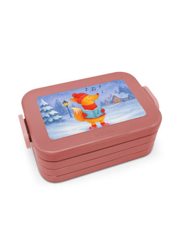 Mr. & Mrs. Panda Bentobox Fuchs Sänger Design ohne Spruch in Rot Pastell