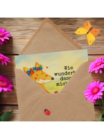 Mr. & Mrs. Panda Deluxe Karte Fuchs Blumen Design mit Spruch in Weiß
