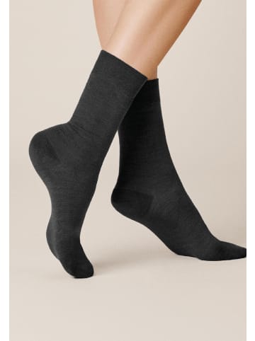 Kunert Socken Sensual Merino druckfreier Bund in Black