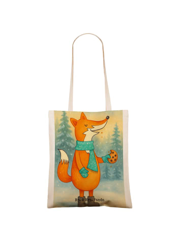 Mr. & Mrs. Panda Shopping Tasche Fuchs Keks Design ohne Spruch in Weiß