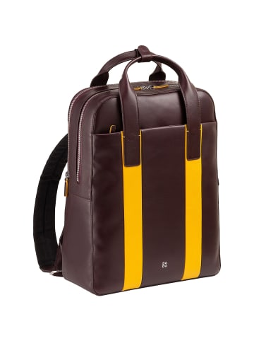 DuDu Rucksack Leder 40 cm Laptopfach in burgundy