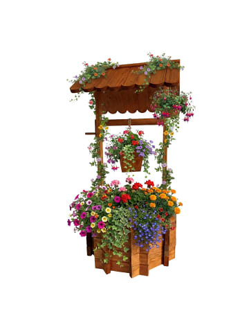 relaxdays Zierbrunnen in Orange - (B)56 x (H)114 x (T)56 cm