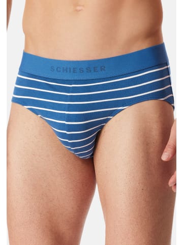 Schiesser Rio Slip / Unterhose 95/5 Cotton in Schwarz / blau