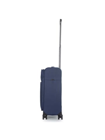 Stratic Light + -4-Rollen-Kabinentrolley 55 cm (dark red) in navy