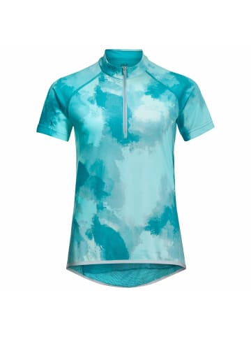 Jack Wolfskin W TOURER HALFZIP PRINT TEE in Hellblau