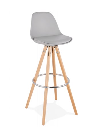 KADIMA DESIGN Barhocker aus Buchenholz mit Polypropylensitz | Skandinavischer Stil in Grau