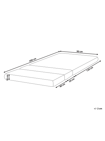 Beliani Matratze CLEVER GROW in Weiß - (W) 90 x (H) 10 x (L) 130 cm H2/3 Mittel