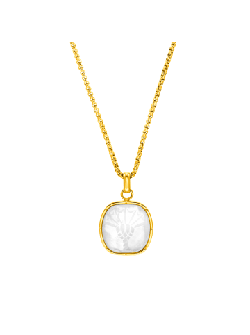 JOOP! Kette mit Anhänger Edelstahl, IP Gold, Perlmutt in Gold