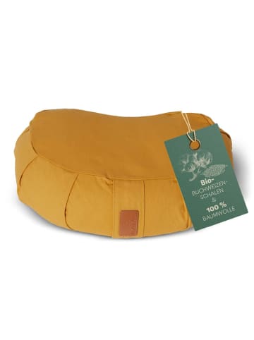 DoYourFitness Yoga-Kissen Ganesh gefüllt Buchweizen gelb Halbmond gelb