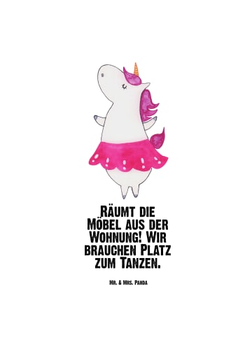 Mr. & Mrs. Panda Wasserflasche Einhorn Ballerina mit Spruch in Weiß