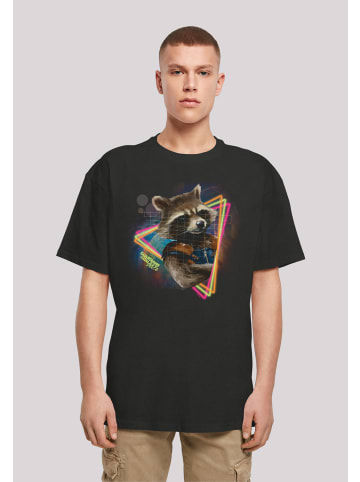 F4NT4STIC Heavy Oversize T-Shirt Marvel Guardians of the Galaxy Neon Rocket in schwarz