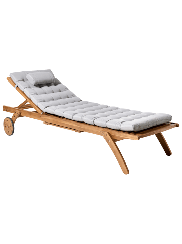 Beliani Gartenliege CESANA PREMIUM in Braun/Grau - (W) 67 x (H) 33 x (L) 195 cm