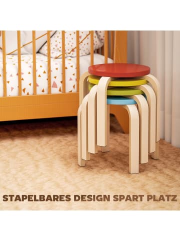 HOMCOM Hocker-36L x 36B x 30H cm-Mehrfarbig