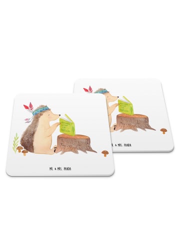 Mr. & Mrs. Panda Tischuntersetzer Igel Federschmuck ohne Spruch in Weiß