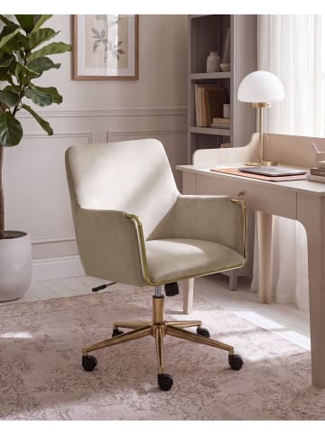 Beliani Bürostuhl ALTONA in Beige/Gold - (W) 59 x (H) 84 x (L) 59 cm
