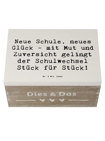 Mr. & Mrs. Panda Truhe Spruch Einen Schulwechsel bewältigen mit ... in Weiß