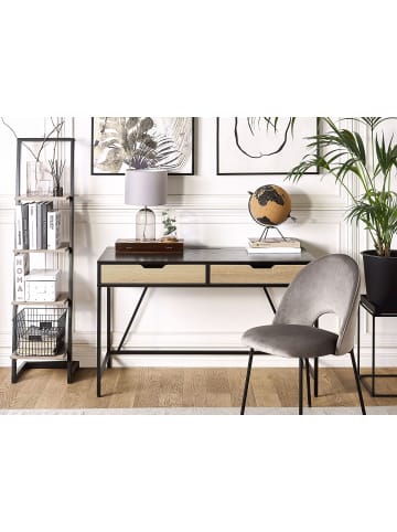 Beliani Schreibtisch JENA in Schwarz/Braun - (W) 120 x (H) 75 x (L) 60 cm