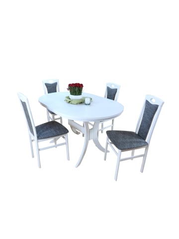 möbel-direkt Essgruppe 5-teilig "Linz II" in Buche natur und lackiert