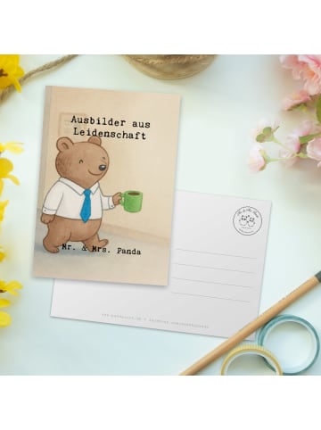 Mr. & Mrs. Panda Postkarte Ausbilder Leidenschaft Design mit Spruch in Weiß