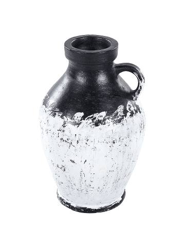 Beliani Dekovase MASSALIA in Schwarz/Weiß - (W) 23 x (H) 33 x (L) 23 cm